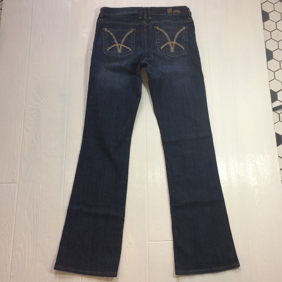 Jean Femme KUT Stretch - Taille 8 (30W X 32L), Bleu Foncé, 98% Coton/2% élasthanne - Très Bon état